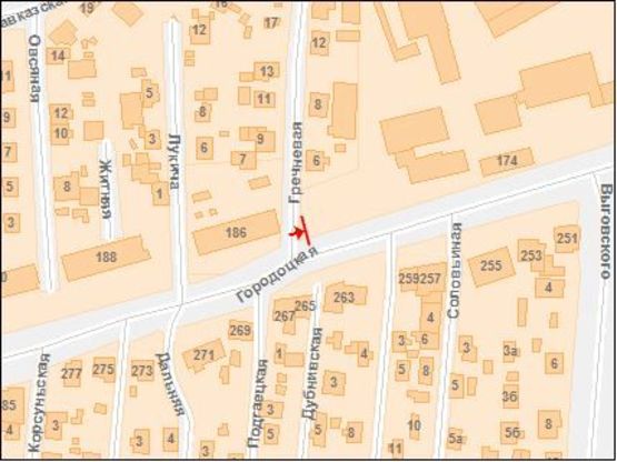 Схема рекламной плоскости по адресу Городоцкая ул., 186