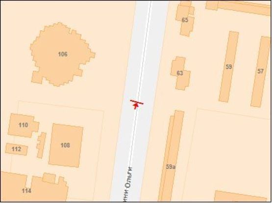 Схема рекламной плоскости по адресу Княгини Ольги, ул. 106