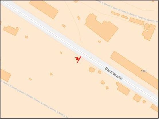 Схема рекламной плоскости по адресу Шевченко ул. (540 м. к ТЦ СИЛЬПО) на Ж/Д перекрестке