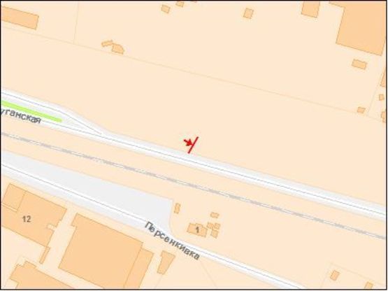 Схема рекламной плоскости по адресу Луганская ул. (станция ПЕРСАНОВКА) ТЦ ШОК, Ж/Д переезд