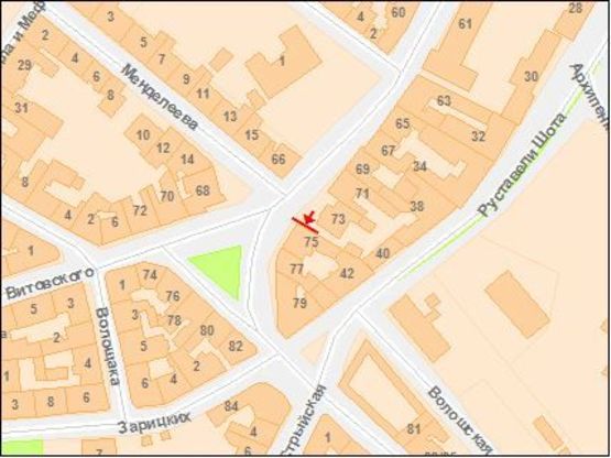 Схема рекламной плоскости по адресу Франко Ивана ул., 75 к Витовского ул., верхний