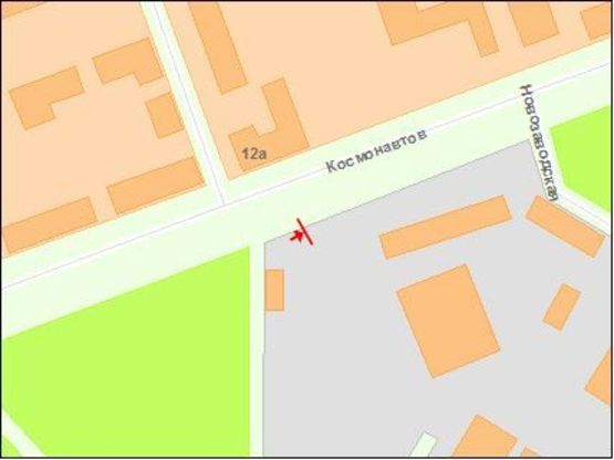 Схема рекламной плоскости по адресу Космонавтов ул., - 28 Армии ул.