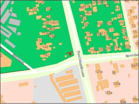 Схема рекламной плоскости по адресу Люстдорфская дорога 101, напротив