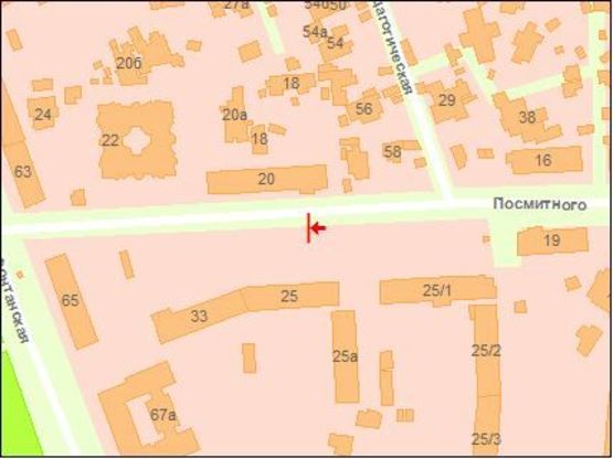 Схема рекламной плоскости по адресу Посмитного ул.