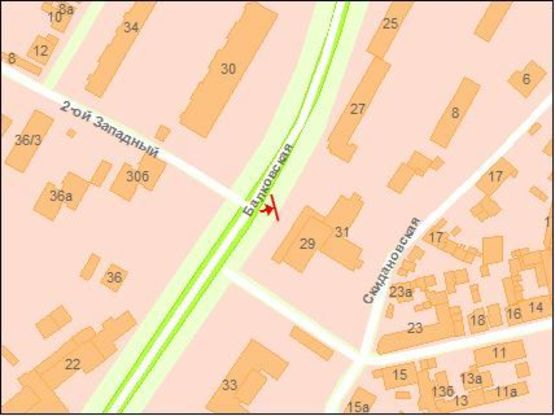 Схема рекламной плоскости по адресу Балковская ул. 27/31 / Матросская ул.