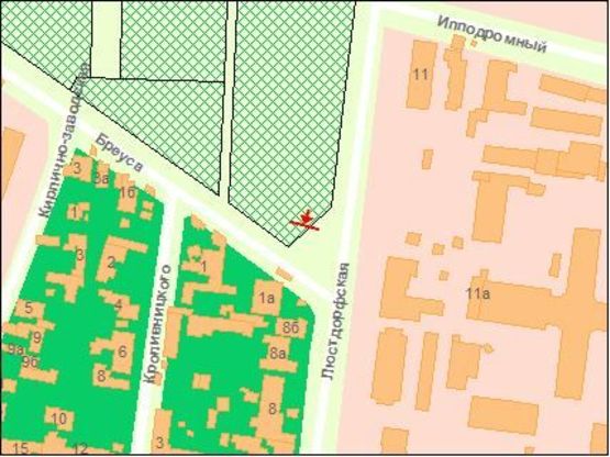 Схема рекламной плоскости по адресу Люстдорфская дорога / ул.Бреуса