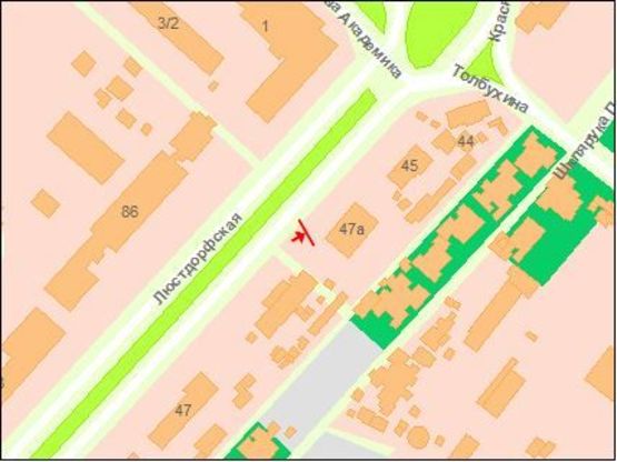 Схема рекламної площини за адресою Люстдорфская дорога 27/46