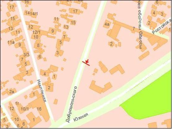 Схема рекламной плоскости по адресу Добровольского ул., 2-а