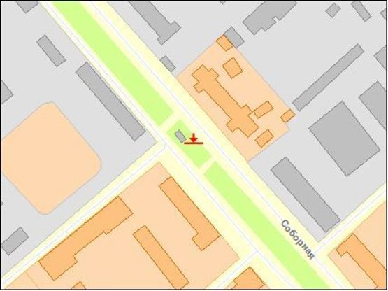 Схема рекламной плоскости по адресу Соборная ул, 217, в центр