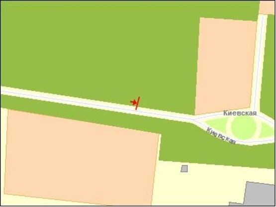 Схема рекламної площини за адресою Киевская ул., из центра