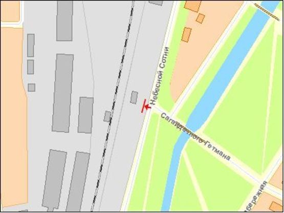 Схема рекламної площини за адресою Киквидзе ул / Гетьмана Сагайдачного ул, второй слева, из центра