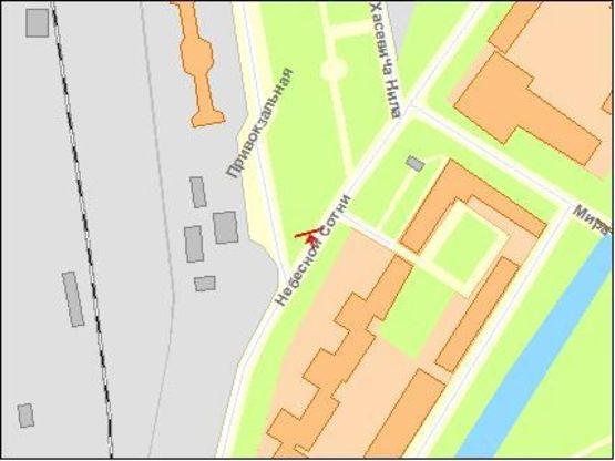 Схема рекламної площини за адресою Привокзальная пл, 1, верхний, из центра