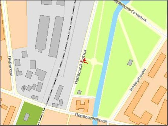 Схема рекламної площини за адресою Киквидзе ул / Гетьмана Сагайдачного ул, в центр