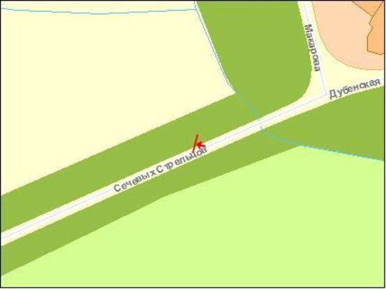 Схема рекламной плоскости по адресу Сечевых Стрельцов ул. / Макарова ул., выезд из города