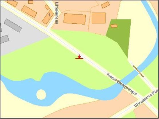 Схема рекламной плоскости по адресу Князя Владимира ул