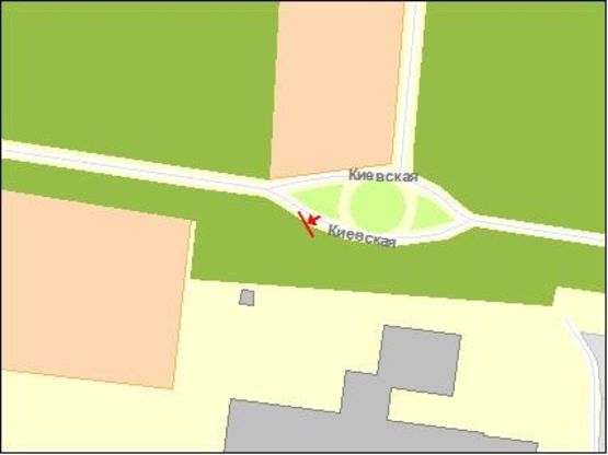 Схема рекламної площини за адресою Киевская ул, из центра