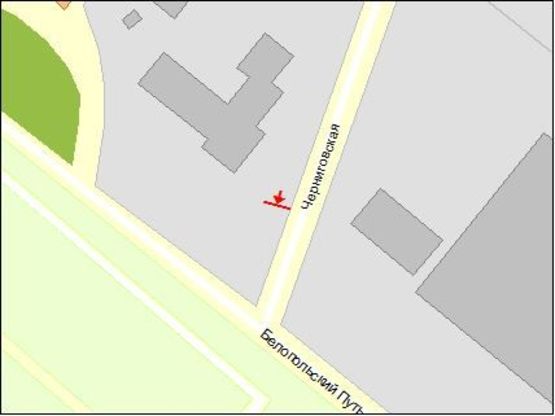Схема рекламной плоскости по адресу Черниговская ул, в центр