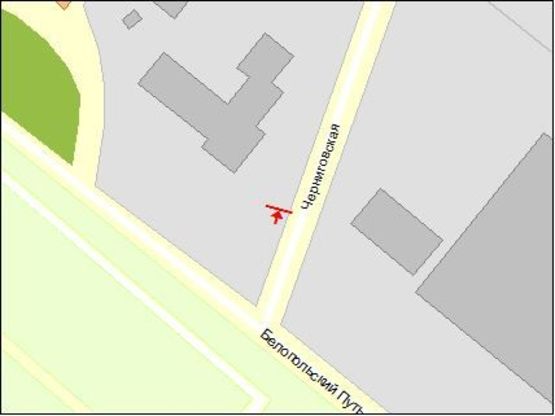 Схема рекламной плоскости по адресу Черниговская ул, от центра