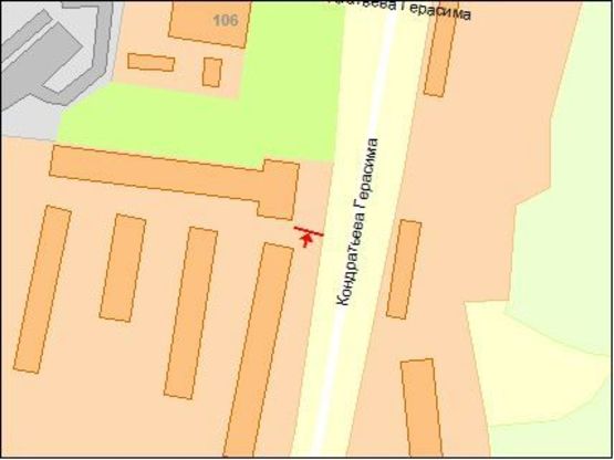 Схема рекламной плоскости по адресу Кирова ул, 165, в центр