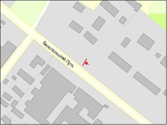 Схема рекламной плоскости по адресу Белопольское шоссе, р-н ГАИ, из центра