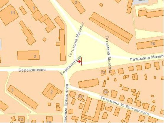 Схема рекламной плоскости по адресу 15-го Квитня ул., напротив АЗС ОККО, в сторону  Бендеры