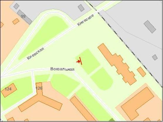 Схема рекламной плоскости по адресу Привокзальная пл, 1, правый, из центра