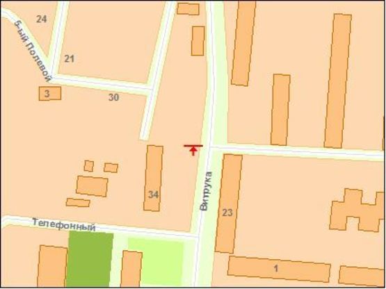 Схема рекламної площини за адресою Витрука ул, 26, к ул Киевской