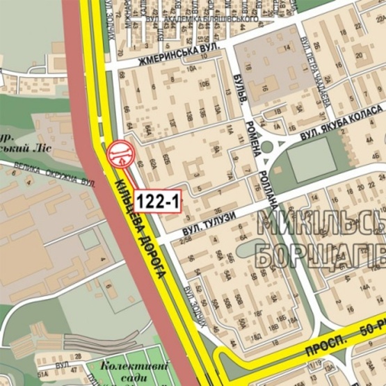 Схема рекламної площини за адресою Кольцевая дорога, ул. Зодчих, 62 (УкрСибБане, АЗС "УкрАВТО", в направ. прос. Победы), левый