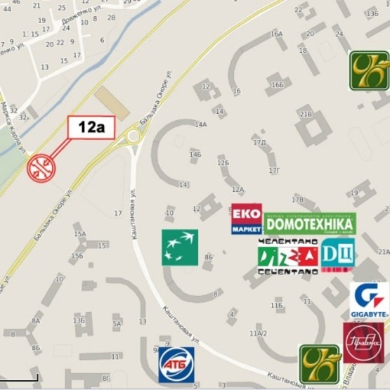 Схема рекламной плоскости по адресу Бальзака О. ул./ ул. Карла Маркса (АЗС "Народна", в сторону просп. Генерела Ватутина)