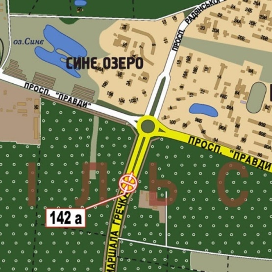 Схема рекламної площини за адресою Маршала Гречко ул. (на разделителе к Правды просп.)