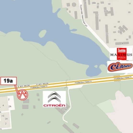 Схема рекламної площини за адресою Брест-Литовское шоссе, ресторан "Ярославiв Двiр", в направлении центра города