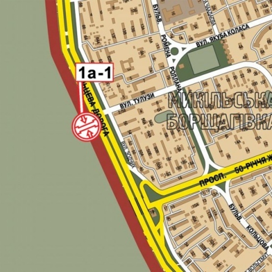 Схема рекламной плоскости по адресу Кольцевая дорога - поворот к ТЦ "АШАН" (магазин "Технополис", в направлении Софиевской Борщаговки)