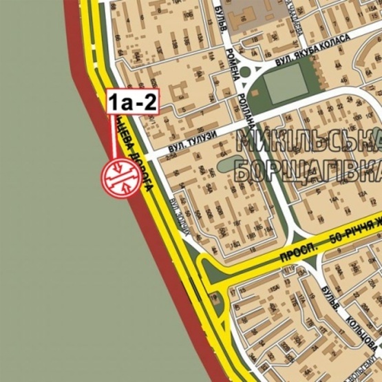 Схема рекламной плоскости по адресу Кольцевая дорога - поворот к ТЦ "АШАН" (магазин "Технополис", в направлении Софиевской Борщаговки)