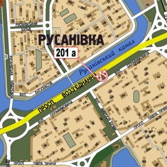 Схема рекламной плоскости по адресу Воссоединения просп. - ул. Серафимовича, 15А (Торговый Дом "Березняки",  в направлении Харьковского шоссе)