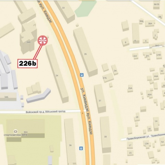 Схема рекламной плоскости по адресу Киквидзе ул.,34