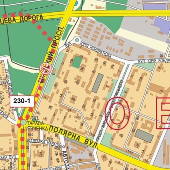 Схема рекламной плоскости по адресу Минский проспект, 8 (супер-маркет "Сильпо", Поликлиника №3, выезд из города)