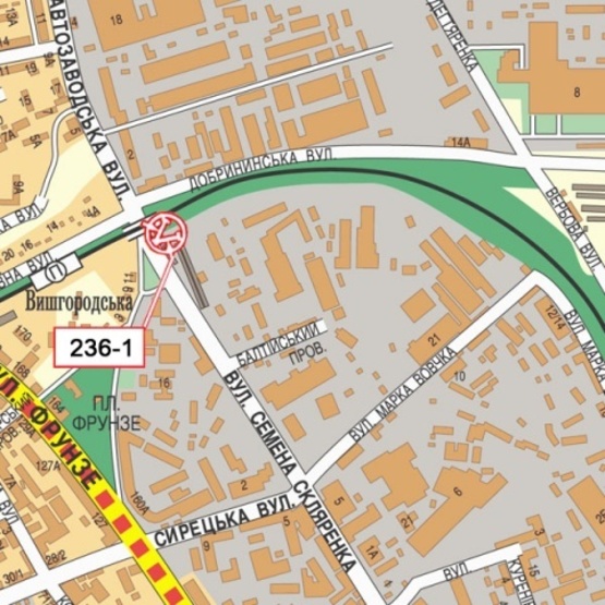 Схема рекламной плоскости по адресу Скляренко ул./ ул.Добрынинская, (напротив "птичьего" рынка, автосалон "Honda", "Citroen", АЗС "КЛО", направ. в центр города)