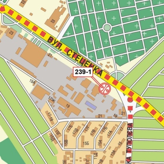 Схема рекламной плоскости по адресу Стеценко ул., 19А (АЗС "УкрАВТО", "Правекс Банк", "Универсал Авто", направление ул. О.Телиги)