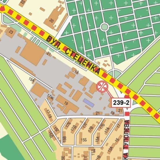 Схема рекламної площини за адресою Стеценко ул., 19А  (АЗС "УкрАВТО", "Правекс Банк", "Универсал Авто", направление просп. А.Палладина)