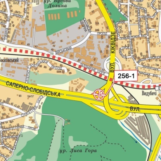 Схема рекламной плоскости по адресу Саперно-Слободская ул., выезд с ул. Киквидзе (АЗС "WOG", "Строительная гильдия", в сторону Московской пл.)