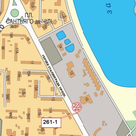 Схема рекламної площини за адресою Героев Сталинграда просп., 10 по направлению к ст. м.  Минская, ст. м.  Героев Днепра (Академия искусств)