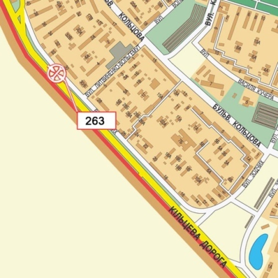 Схема рекламной плоскости по адресу Кольцевая дорога в районе ул. Зодчих, 30, (на разделительной полосе, АЗС "Shell"), по направлению Победы просп.