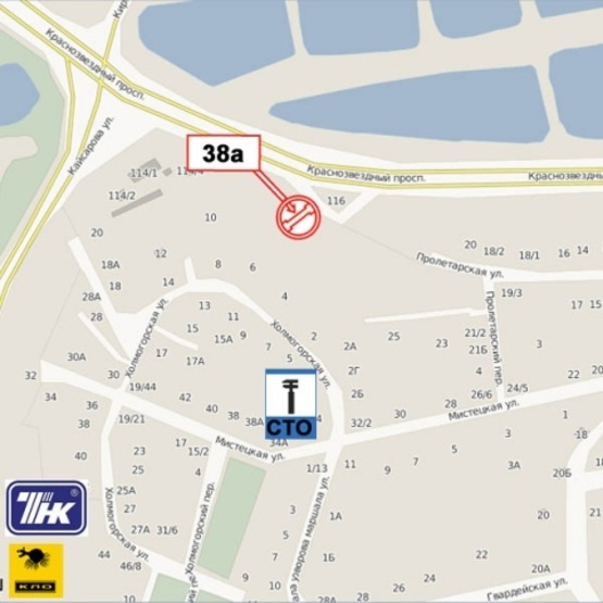 Схема рекламной плоскости по адресу Краснозвездный просп., 114 (АЗС "WOG", Совские пруды, ресторан "Нарния") в направ. Московской пл.