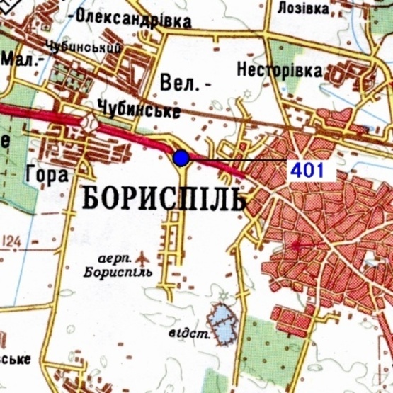 Схема рекламной плоскости по адресу Бориспольская трасса из Аэропорта "Борисполь", (ландшафный дизайн "Мой Сад"), (въезд на мост), правый
