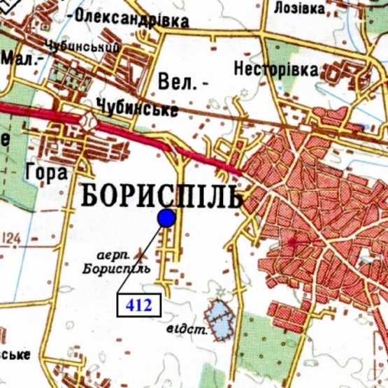 Схема рекламної площини за адресою Дорога из аэропорта "Борисполь",(ландшафный дизайн "Мой Сад"), в направл. Бориспольского шоссе