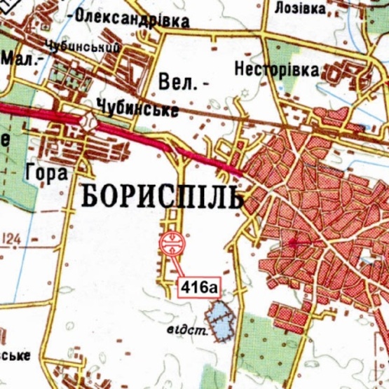 Схема рекламной плоскости по адресу Дорога из аэропорта "Борисполь" возле гостиницы "Boryspil", в направл. Бориспольского шоссе