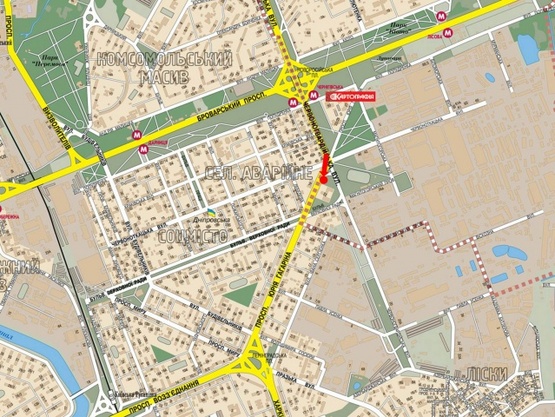 Схема рекламной плоскости по адресу Гагарина Ю. пр-т/ул. Красноткацкая, в сторону Ленинградской пл.