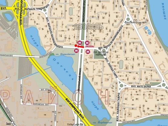 Схема рекламной плоскости по адресу Малиновского Марш. ул., 13 / пр-т Оболонский, напротив ТЦ "Метрополис", ст. м. "Оболонь"