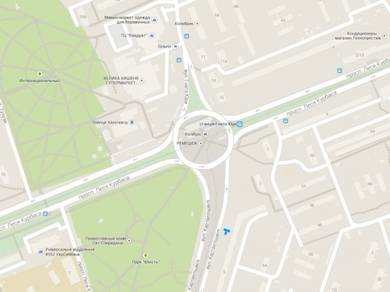 Схема рекламной плоскости по адресу Ул. Картвелишвили, 5 (в направлении просп. Леся Курбаса)