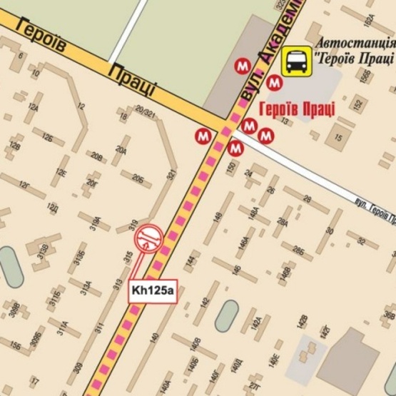 Схема рекламной плоскости по адресу Ак. Павлова ул., 319, (Бильярдный клуб, ТЦ "Космос", магазин "Велопланета", 500м. к ст. м. Студенческая, УкрГазБанк), направл. ул. Героев Труда